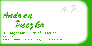 andrea puczko business card